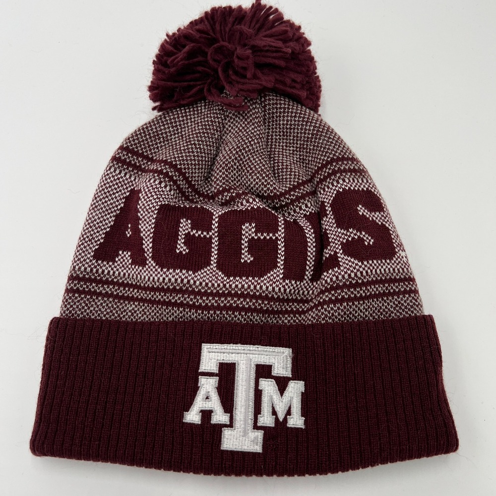Adidas Texas A and M Aggies Knit Beanie Pom Hat One Size Fits All‎